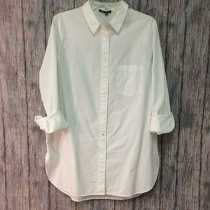 Vince size large button down white tunic